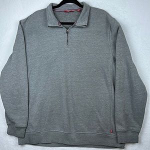 Izod Men’s Pullover 3/4 zip Sweater Gray Size XL
